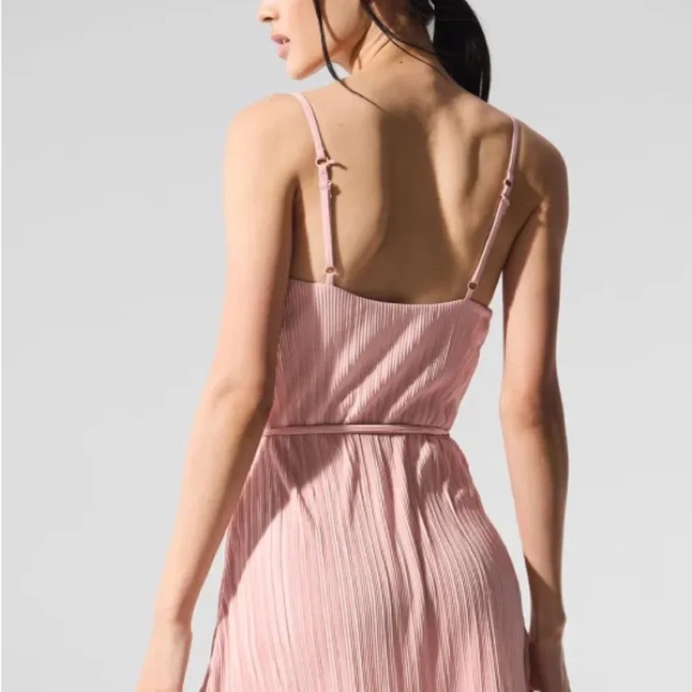 Alo Yoga Micro Plisse Game On Tennis Dress Pink Quartz XXS